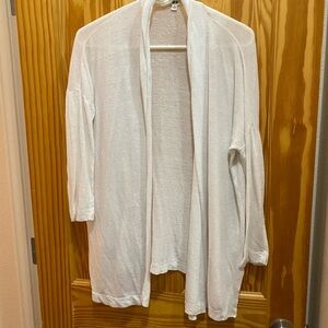 Light gauzy White Open Front Cardigan